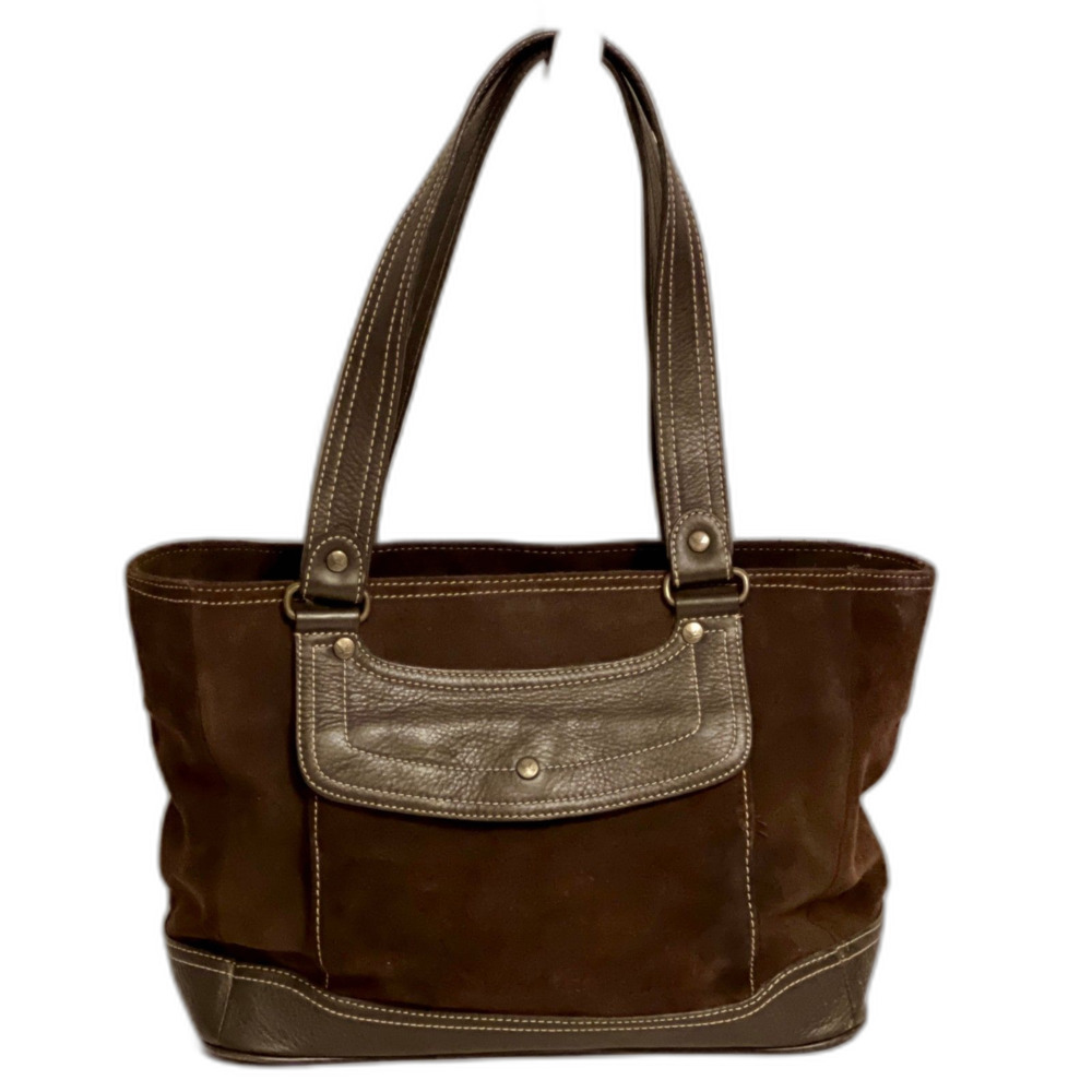 Vintage Eddie Bauer Leather and Suede Carryall Tote Bag - Fall 2006 Collection
